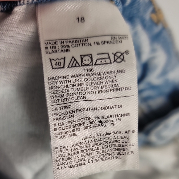 Old Navy Sky High Distressed Blue Women's TALL Straight Leg Jeans - Picture 6 of 6